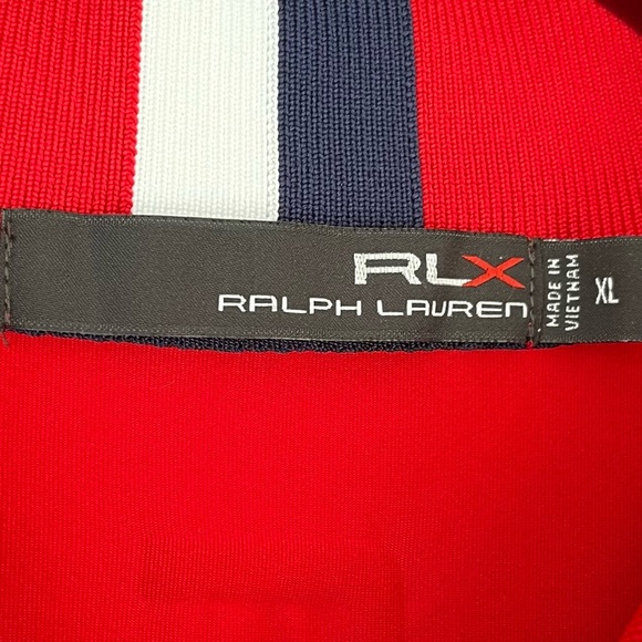 RLX Ralph Lauren Mens XL Red USA 2016 Ryder Cup Red Golf Shirt Performance Wear - Picture 2 of 13